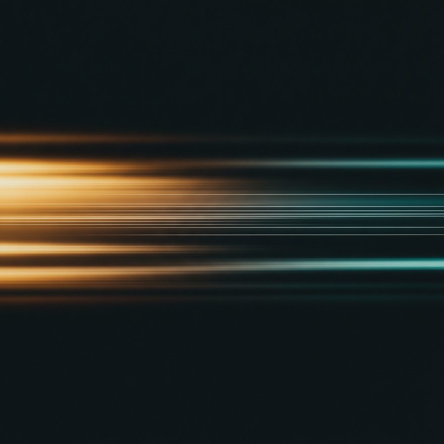Streaks of light rushing past — sharp above, smeared below